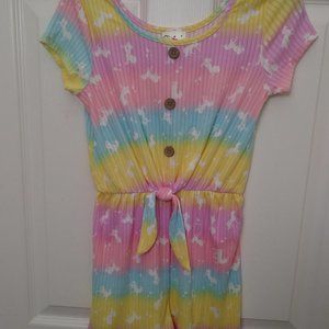 Jenna & Jessie GirlsTie Dye Pastel Colors Romper Size 10